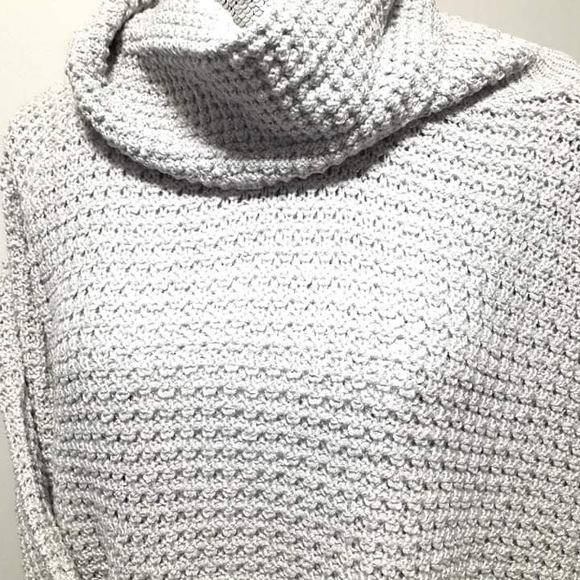 NWT Gray Waffle-Knit Cowl Neck Sweater - Picture 5 of 5